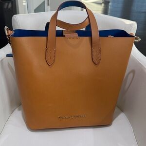 Like New Dooney & Bourke Brown and Blue Leather Tote